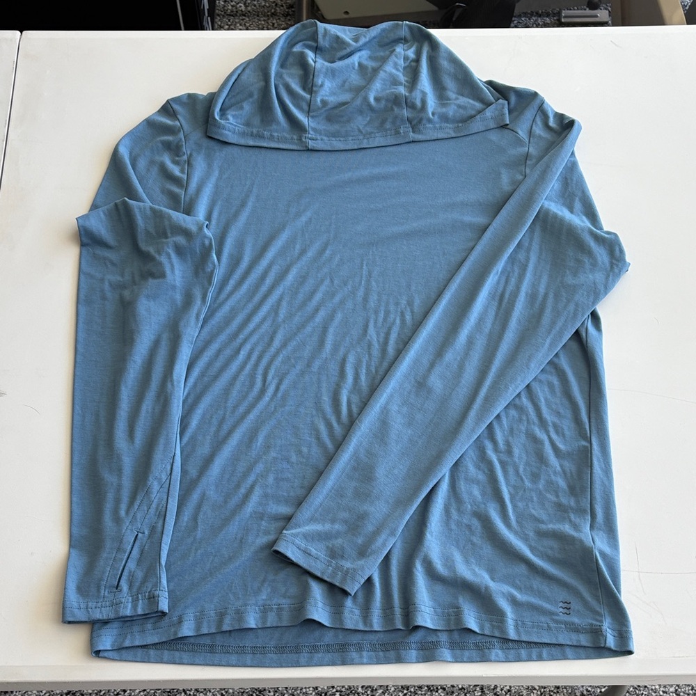 Free Fly Apparel Men's Light Blue Hooded Long Sleeve